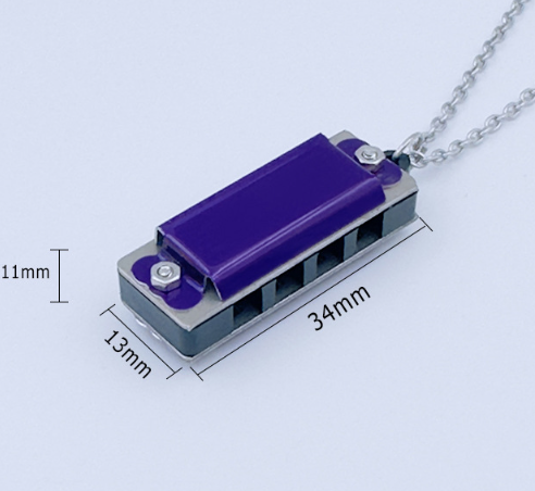 Mini 4-Hole 8-Tone Harmonica Pendant Necklace