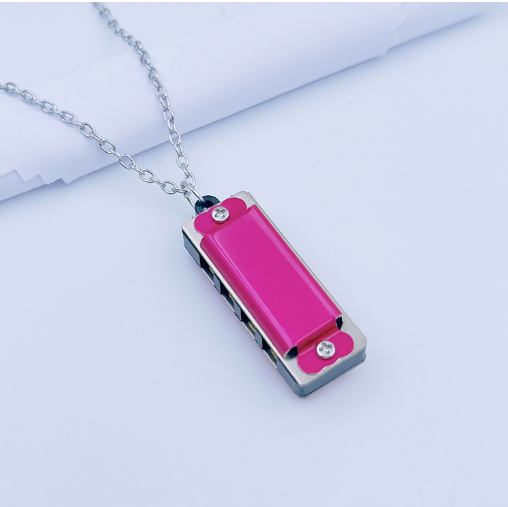 Mini 4-Hole 8-Tone Harmonica Pendant Necklace