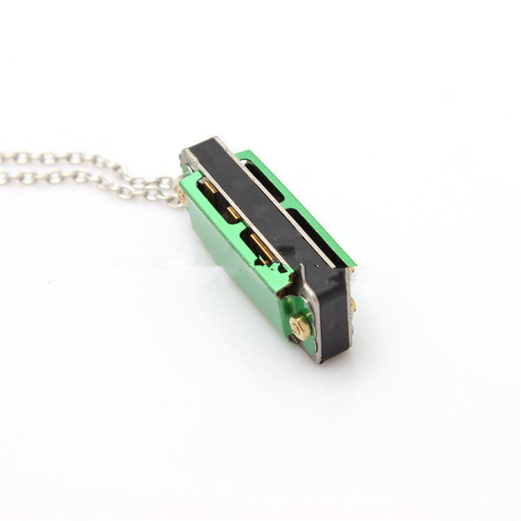 Mini 4-Hole 8-Tone Harmonica Pendant Necklace