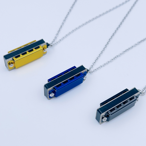 Mini 4-Hole 8-Tone Harmonica Pendant Necklace