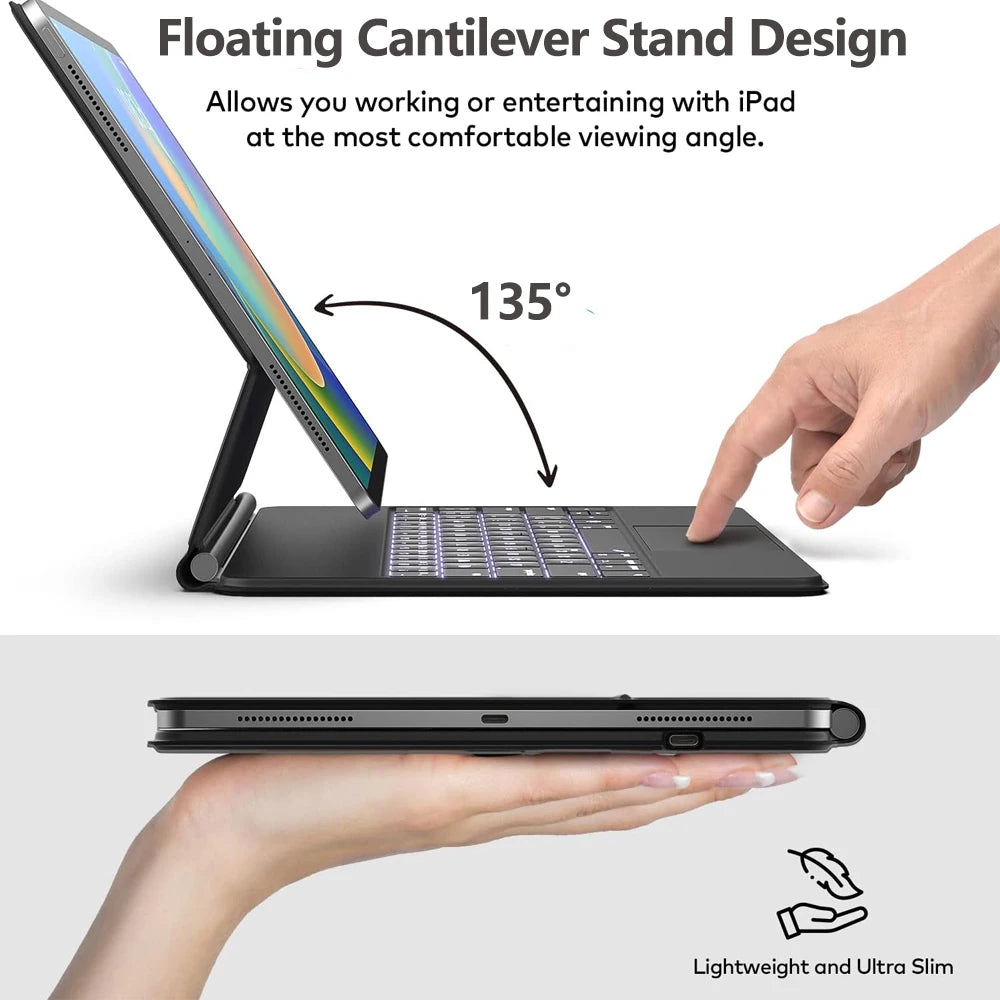Magic Keyboard for iPad 11th Generation A16 2025 11"A3354 A3355 Keyboard Case for iPad 10th Gen 2022 10.9" A2696 A2757 Cover