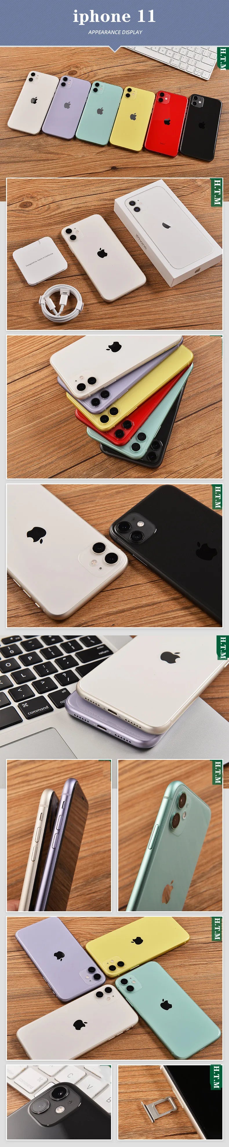 Apple iphone 11 Unlocked Original Used Cell phones 6.1" Liquid Retina Display 64/128/256GB LTE Mobile Phones Dual Camera A13