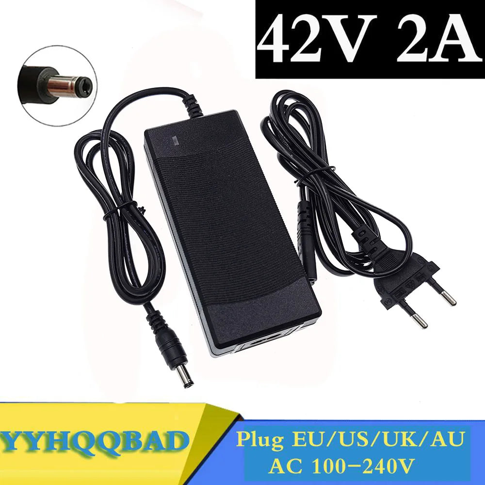 36V 2A lithium battery charger with 42V output for 10-series Li-ion and Li-poly battery packs