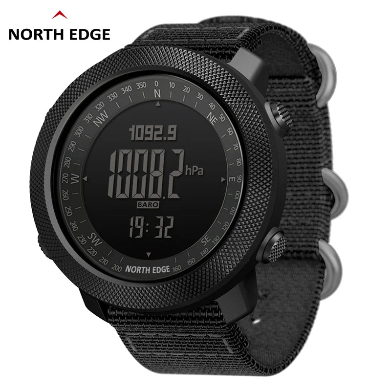NORTH EDGE men's digital sport watch with altimeter barometer compass and 50M waterproof for outdoor activities