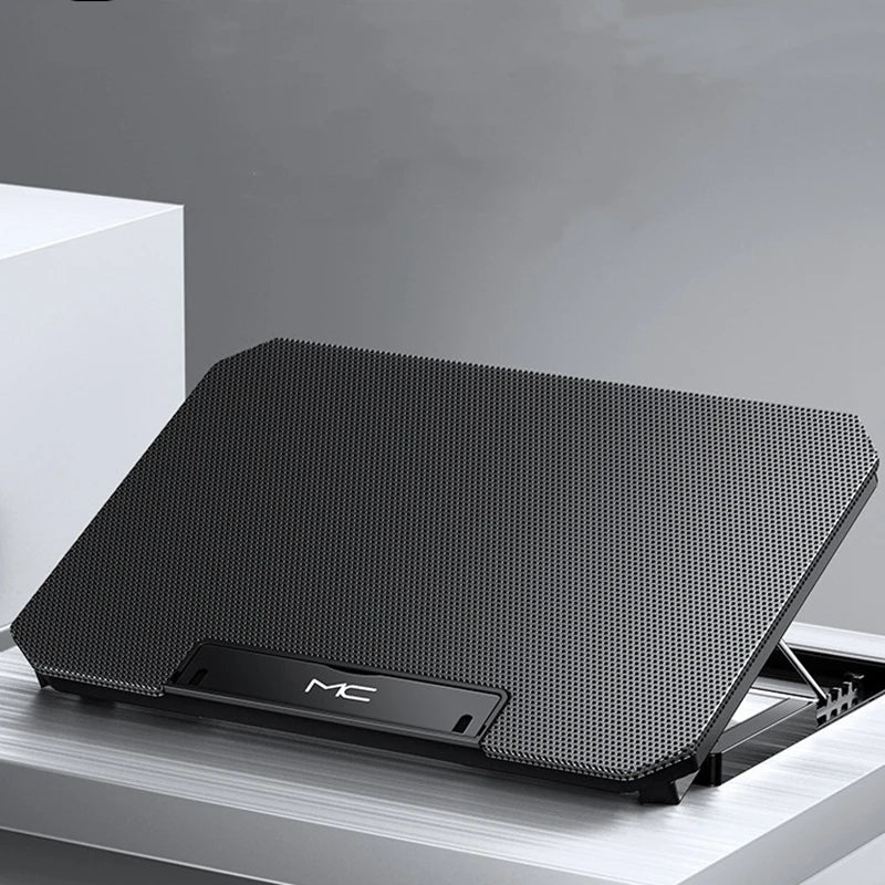 Large gaming laptop cooling pad with dual silent fans and adjustable wind speed for 12-16 inch notebooks