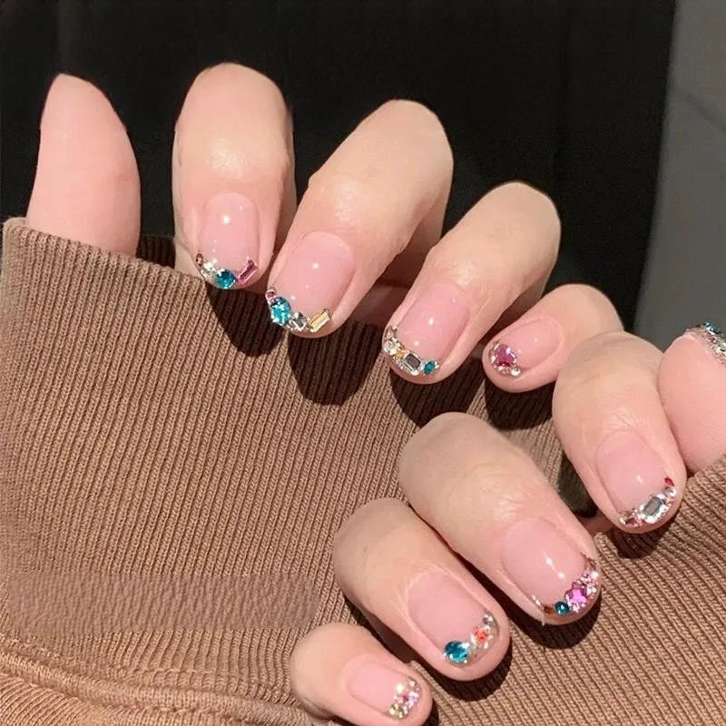 300/100pcs Mini Nail Art Rhinestones Crystal Acrylic Flatback Diamonds Mixed Shape Sparkle DIY Nail Luxury Manicure Accessories