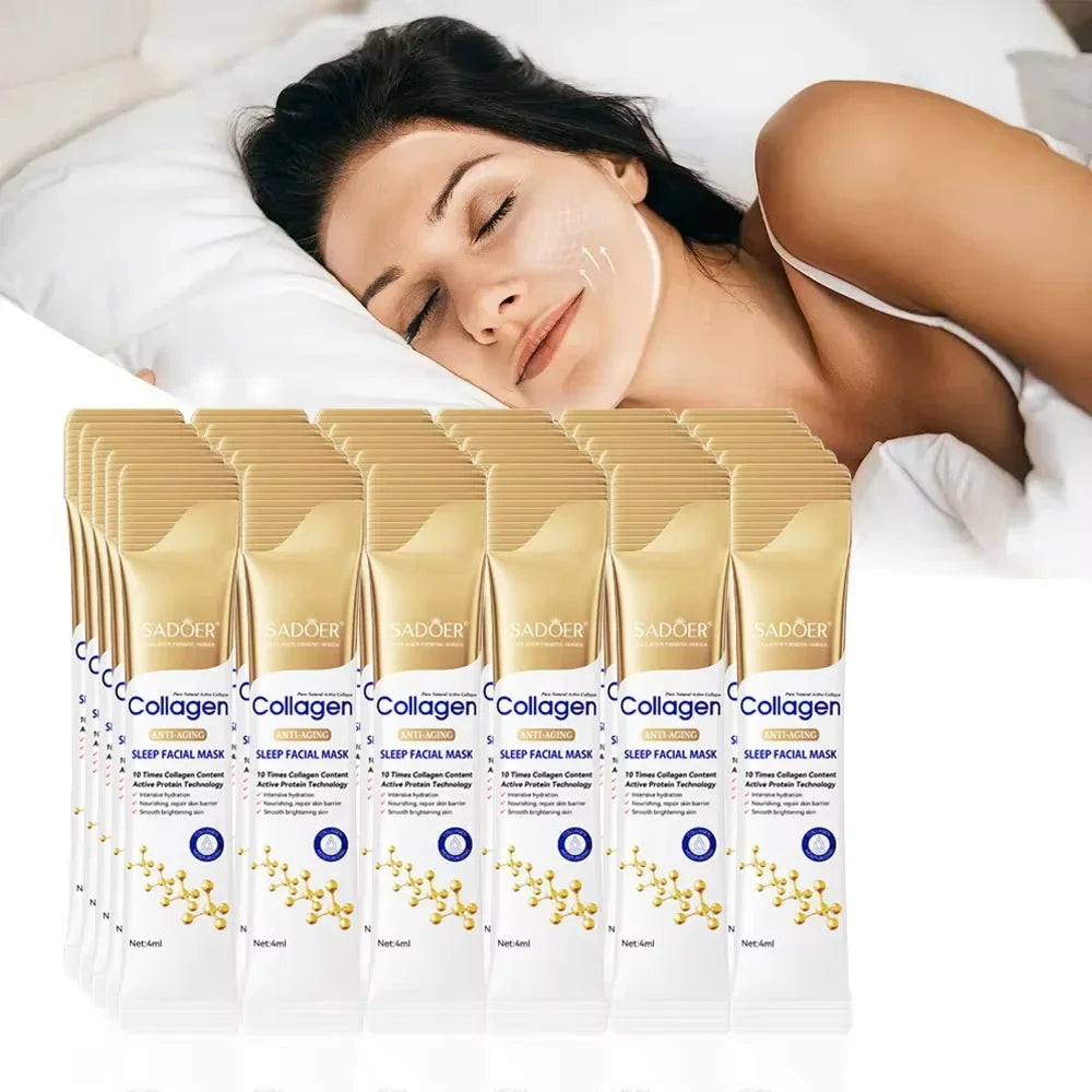 SADOER 30-piece collagen sleeping face mask set for moisturizing brightening and firming skin overnight