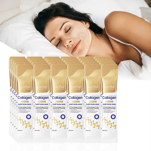 SADOER 30-piece collagen sleeping face mask set for moisturizing brightening and firming skin overnight
