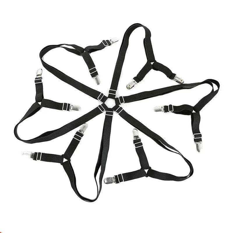 Bed Sheet Holder Straps Adjustable Elastic Band Fitted Bed Sheet Holder Fasteners Suspenders Clip Suit