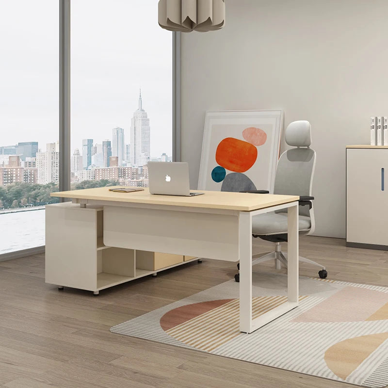 Modern Pc Laptop  Working Table Executive Office Desk With Cabinet Single Computer Desk for Office
