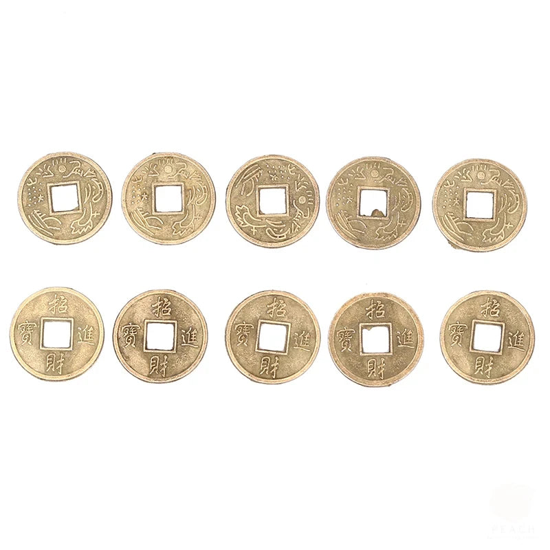 100 Pcs Antique Coins Craft Feng Shui Coins Ancient Chinese I Ching Coins For Health Wealth Charm