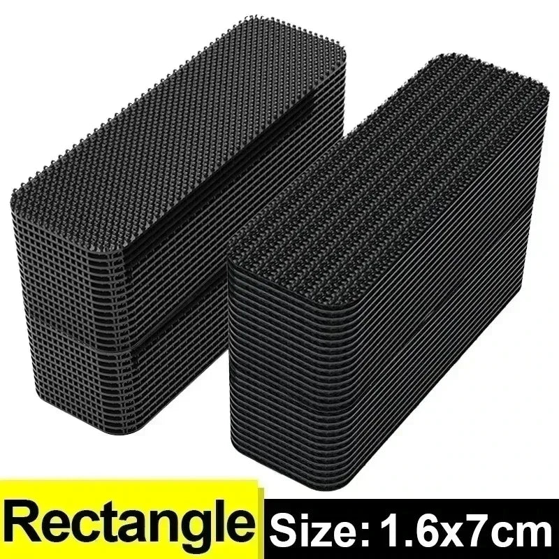 10-50pairs Carpet Mat Fixing Stickers Universal Car Foot Pad Invisible Non Slip Tape Nylon Magic Tape Auto Traceless Adhesive
