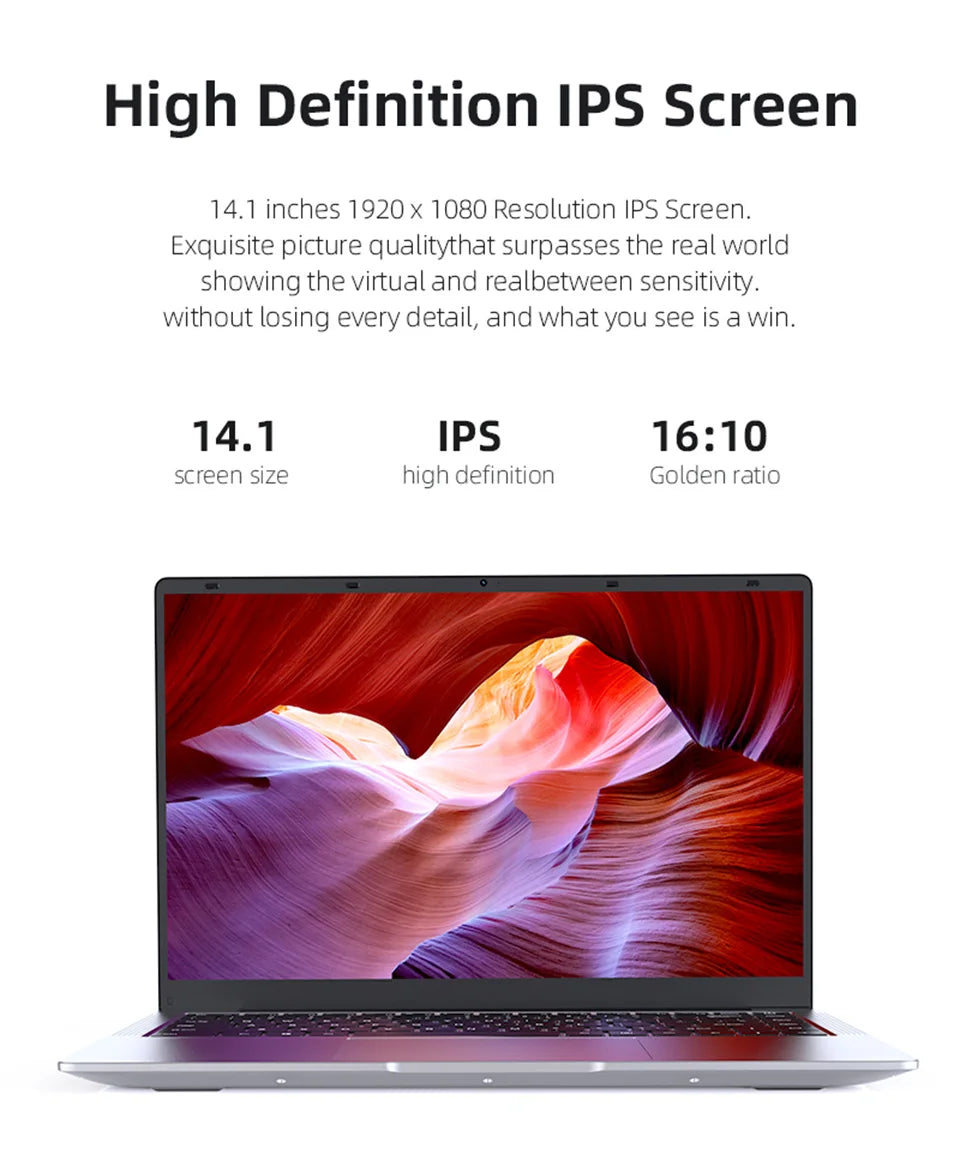 Xiaman 2026 Laptop Computer Windows 11 Intel Atom A3950 Notebook PC 12GB RAM 512GB 1TB 2TB SSD 1080P Office Study Computer PC