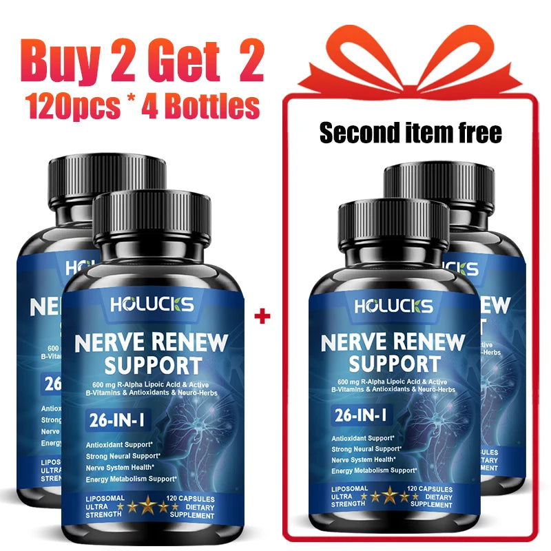 Advanced Nerve System Supplement, with Multivitamin & Herbal Formula, Promote Nerve Health, Antioxidant Defense & Daily Energy