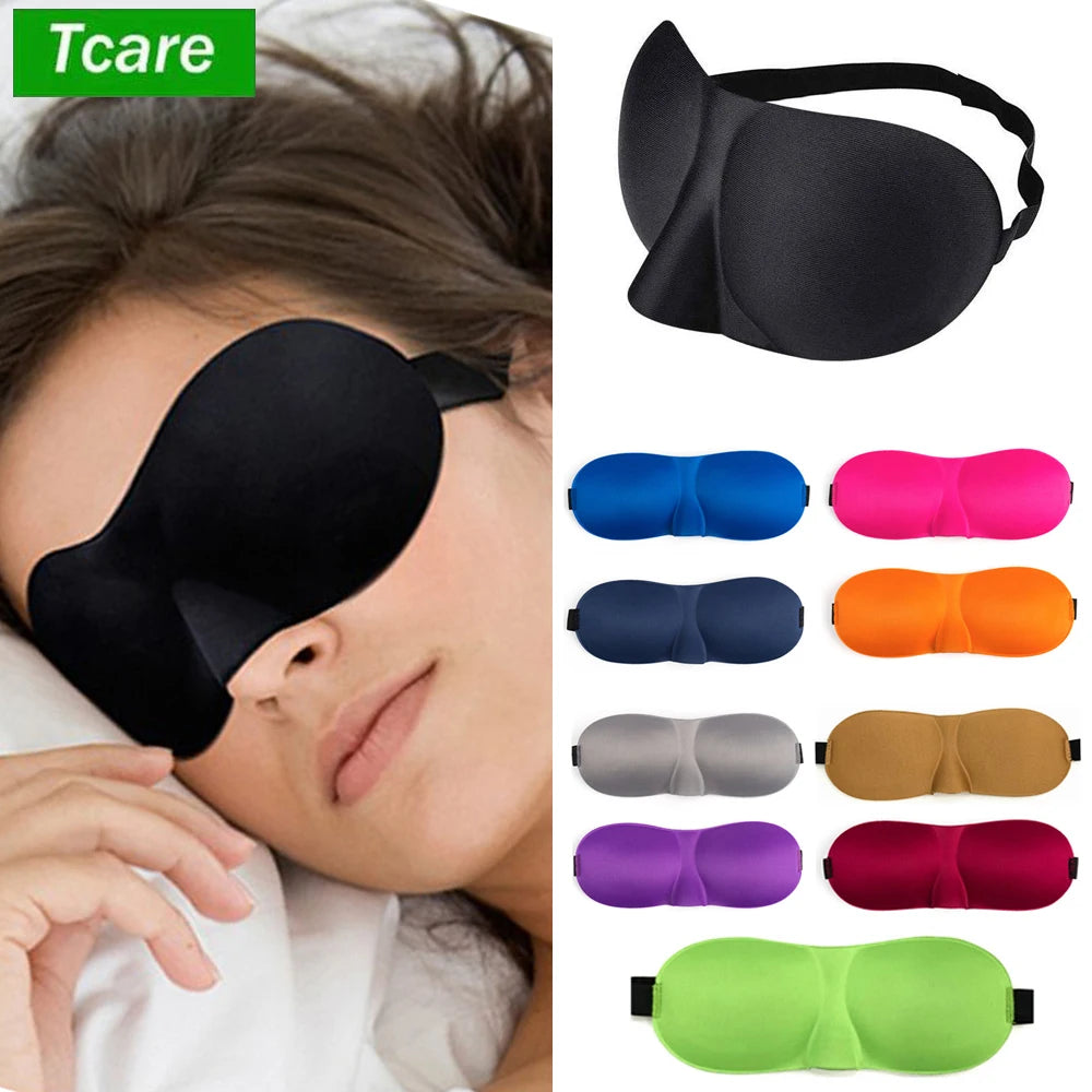 Tcare 3D contoured concave sleep eye mask blocking light for men and women travel and night sleep