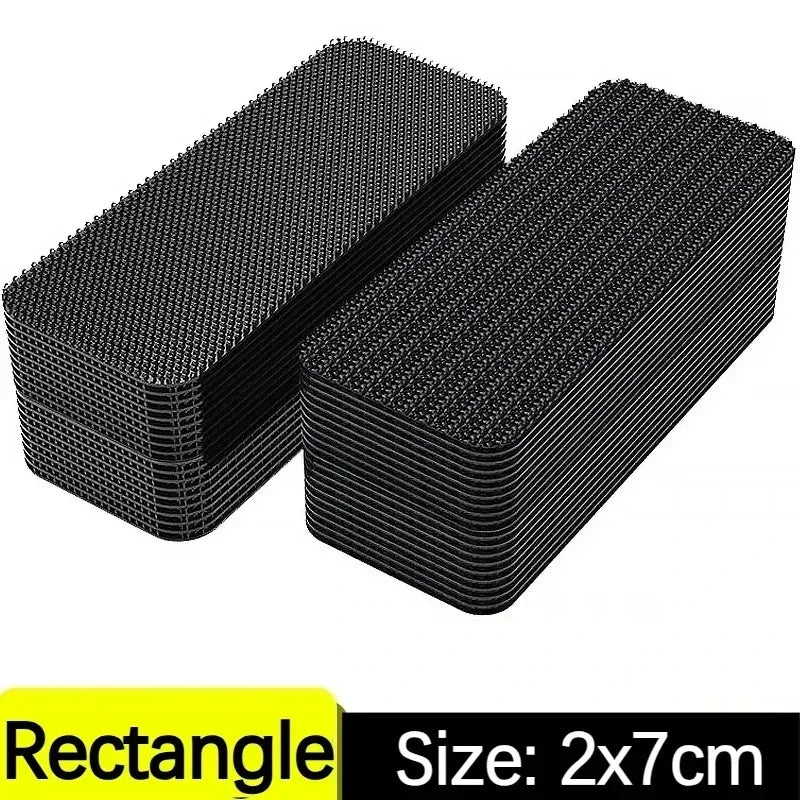 10-50pairs Carpet Mat Fixing Stickers Universal Car Foot Pad Invisible Non Slip Tape Nylon Magic Tape Auto Traceless Adhesive