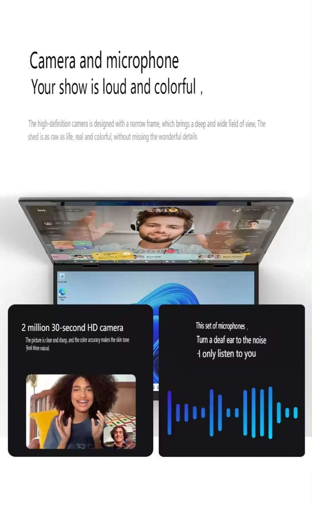 14 inch+14inch touch Dual Screen Laptop Intel N100 Processor Gaming Laptop DDR4 16GB 1TB SSD Notebook Computer