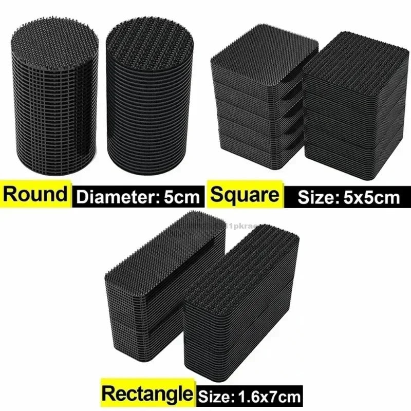 10-50pairs Carpet Mat Fixing Stickers Universal Car Foot Pad Invisible Non Slip Tape Nylon Magic Tape Auto Traceless Adhesive