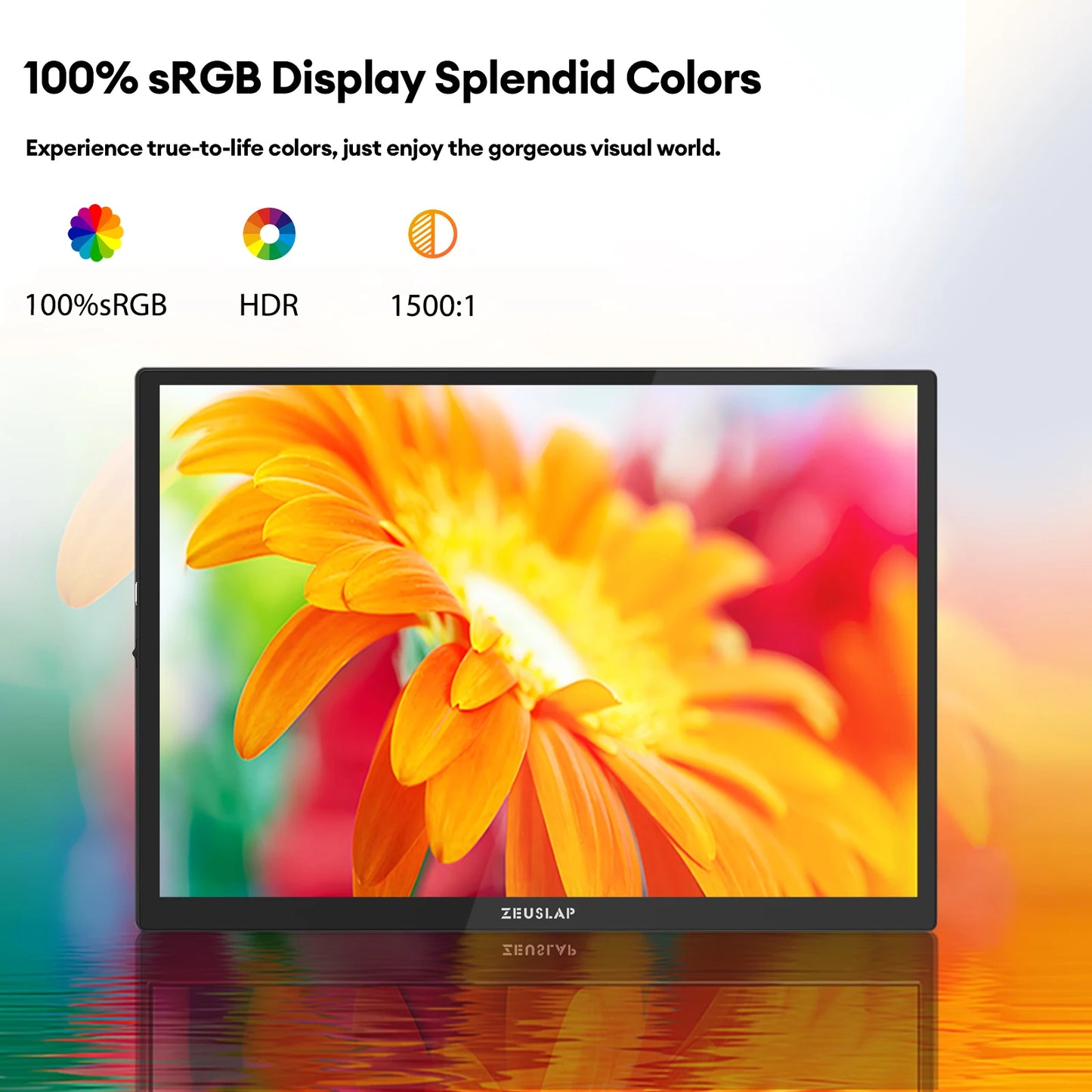 ZEUSLAP 10.5inch 1920*1280P FHD 100% sRGB IPS Screen Display Touch Portable Sub Monitor for Switch,PS5,Raspberry Pi,Laptop