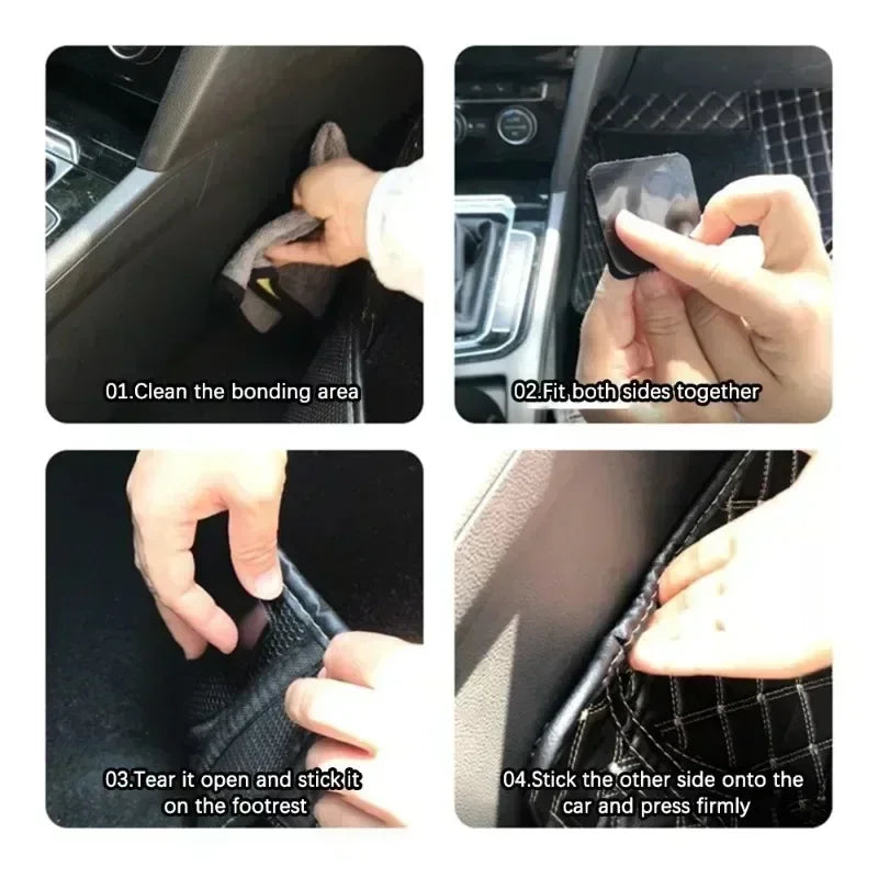 10-50pairs Carpet Mat Fixing Stickers Universal Car Foot Pad Invisible Non Slip Tape Nylon Magic Tape Auto Traceless Adhesive