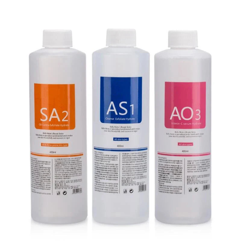 400ml Aqua Peel face serum kit with AS1 SA2 AO3 solutions for deep skin cleaning facial machine