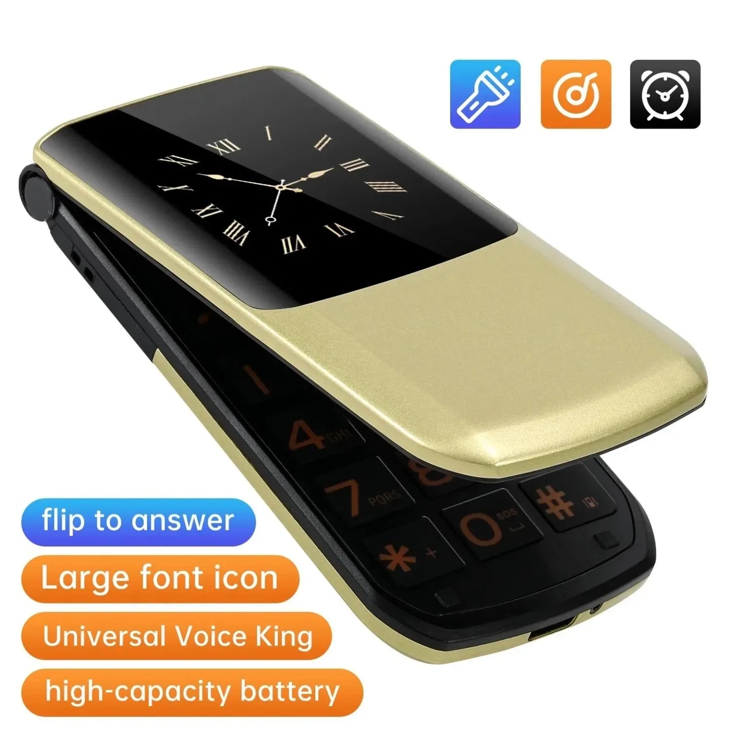 YeeMI S7 4G High-quality Drop-resistant Mobile Phones 2.4inch Flip Feature Phone Dual SIM Bluetooth Large Font for Elderly Phone