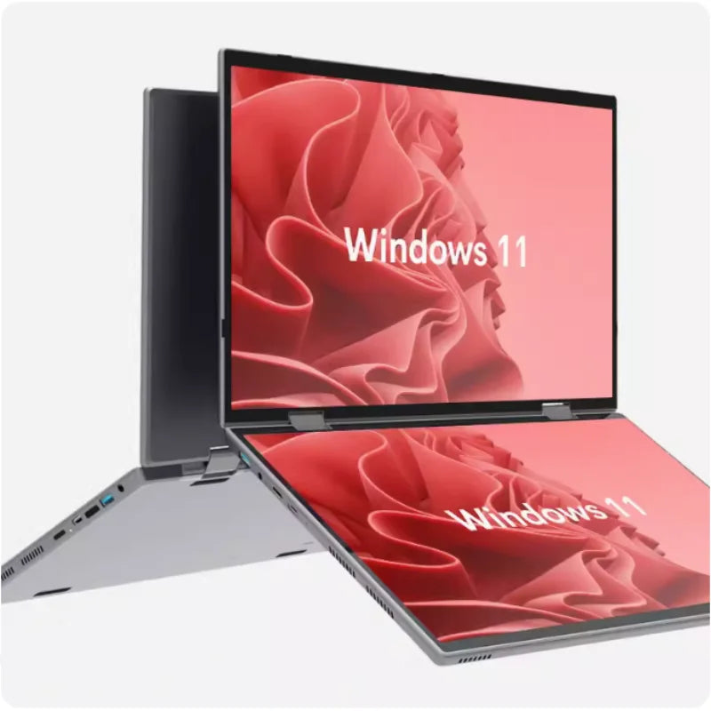 14 inch+14inch touch Dual Screen Laptop Intel N100 Processor Gaming Laptop DDR4 16GB 1TB SSD Notebook Computer