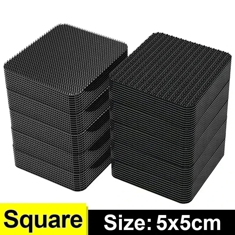 10-50pairs Carpet Mat Fixing Stickers Universal Car Foot Pad Invisible Non Slip Tape Nylon Magic Tape Auto Traceless Adhesive