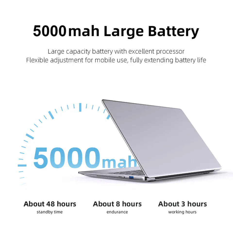 Xiaman 2026 Laptop Computer Windows 11 Intel Atom A3950 Notebook PC 12GB RAM 512GB 1TB 2TB SSD 1080P Office Study Computer PC