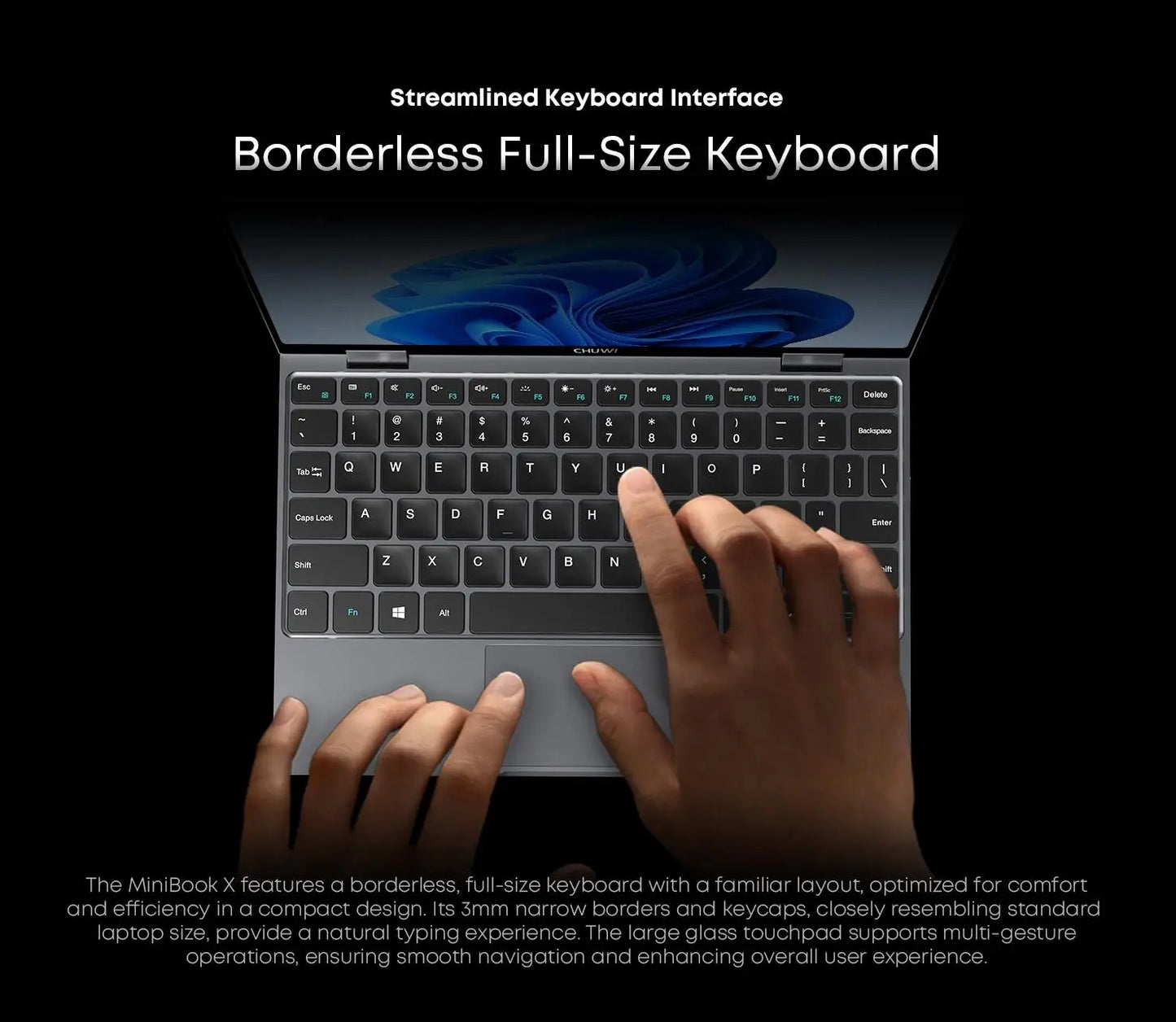 CHUWI Touch Screen Laptop MiniBook X 2-in-1 Laptop Intel N150 512GB ROM 16GB LPDDR5 10.51" 2K FHD IPS Windows 11 Work Notebook