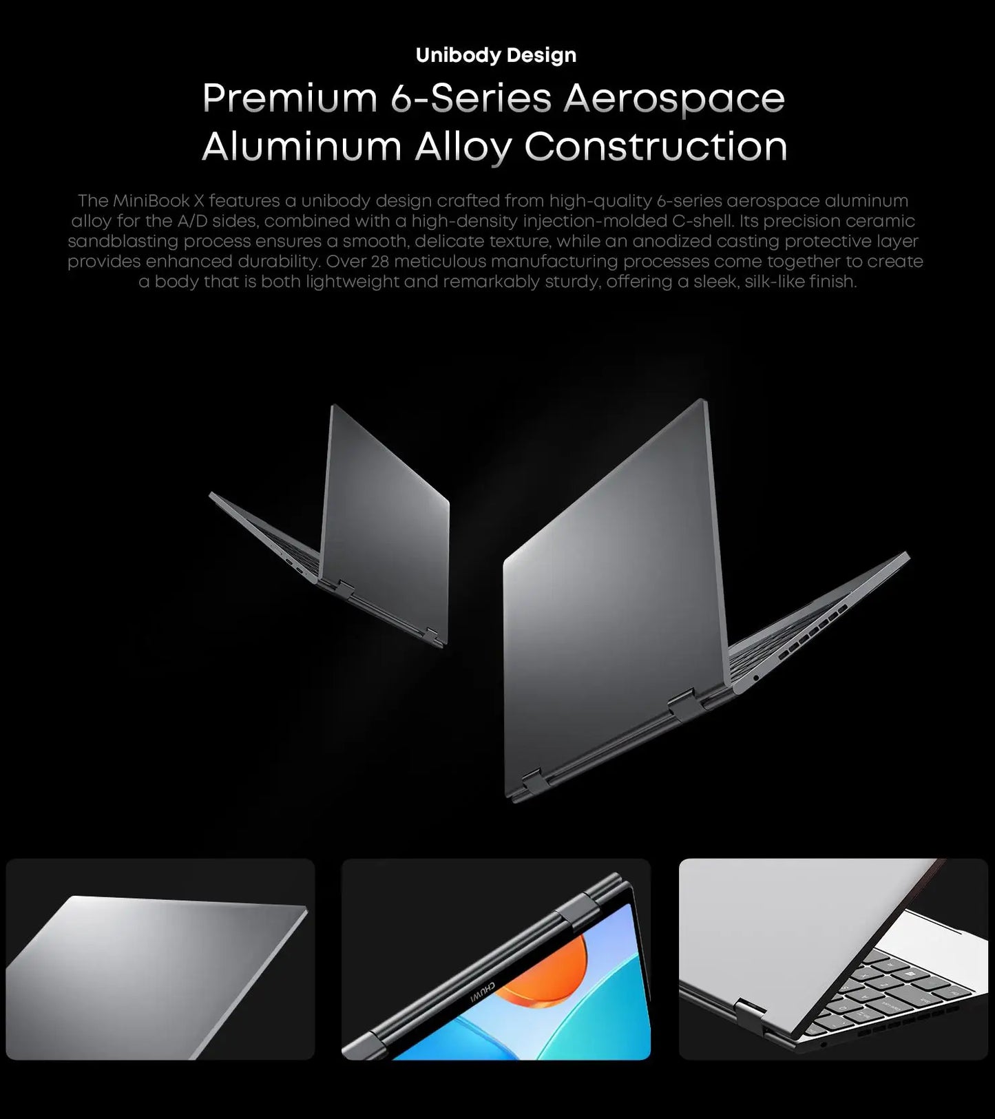 CHUWI Touch Screen Laptop MiniBook X 2-in-1 Laptop Intel N150 512GB ROM 16GB LPDDR5 10.51" 2K FHD IPS Windows 11 Work Notebook