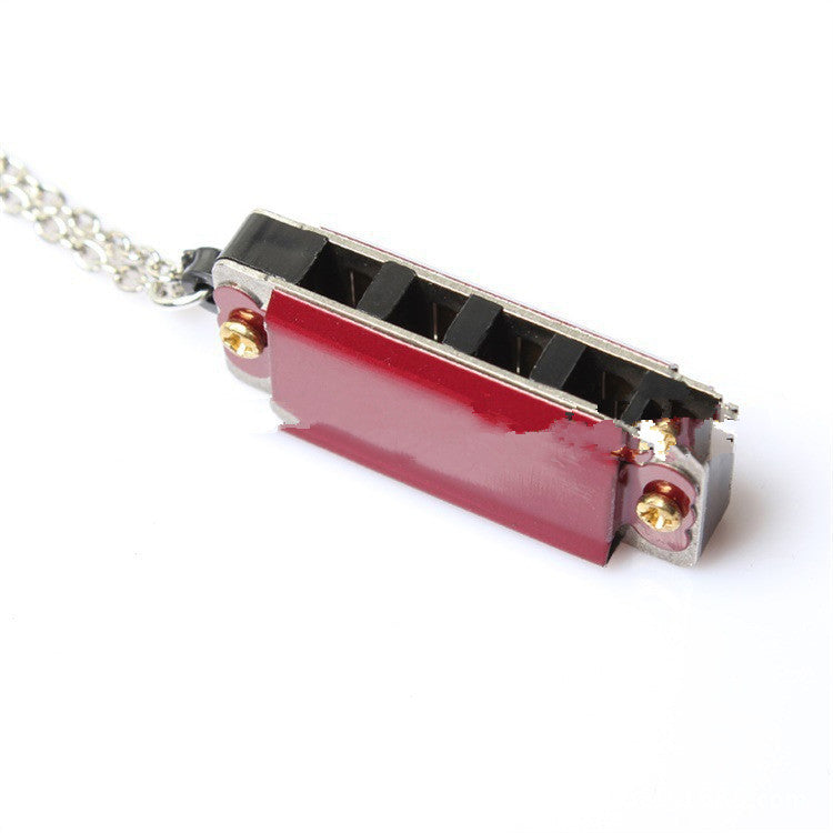 Mini 4-Hole 8-Tone Harmonica Pendant Necklace