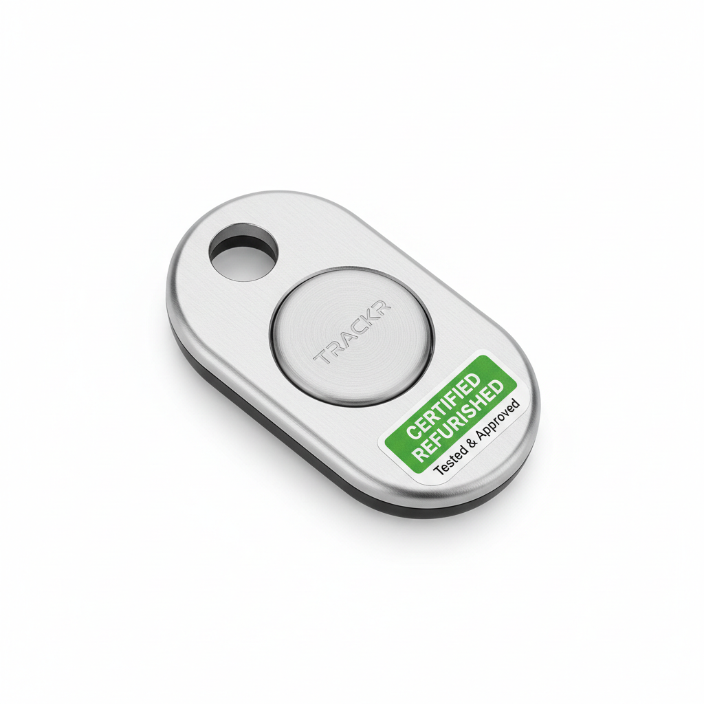 Refurbished Bluetooth tracker tag compact device certified refurbished with keychain hole
